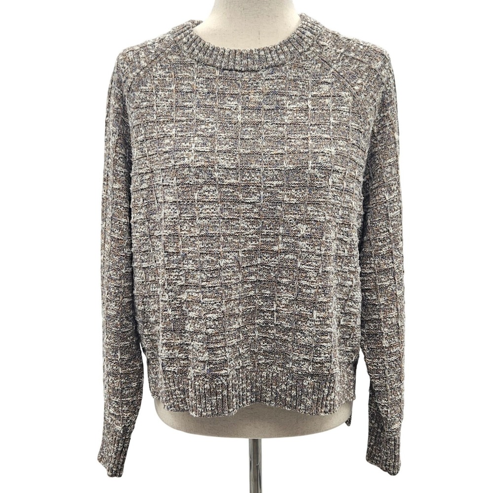 Hello Nite Womens Brown Marled Textured Knit High Low‎ Pullover Sweater XL